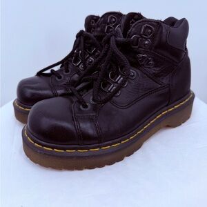 Dr. Martens Black Leather Lace-Up Boots Made in England Size US 5